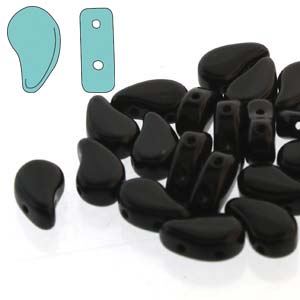 Paisley Duo Beads 8x5mm - 10g - Jet
