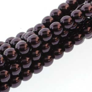 10mm Czech Round Glass Pearl Strand of 20 – 28077 – Eggplant