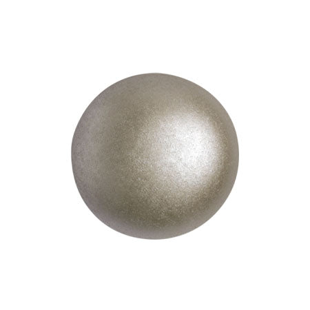 14mm Czech Glass Cabochon - Pastel Light Brown Cocoa
