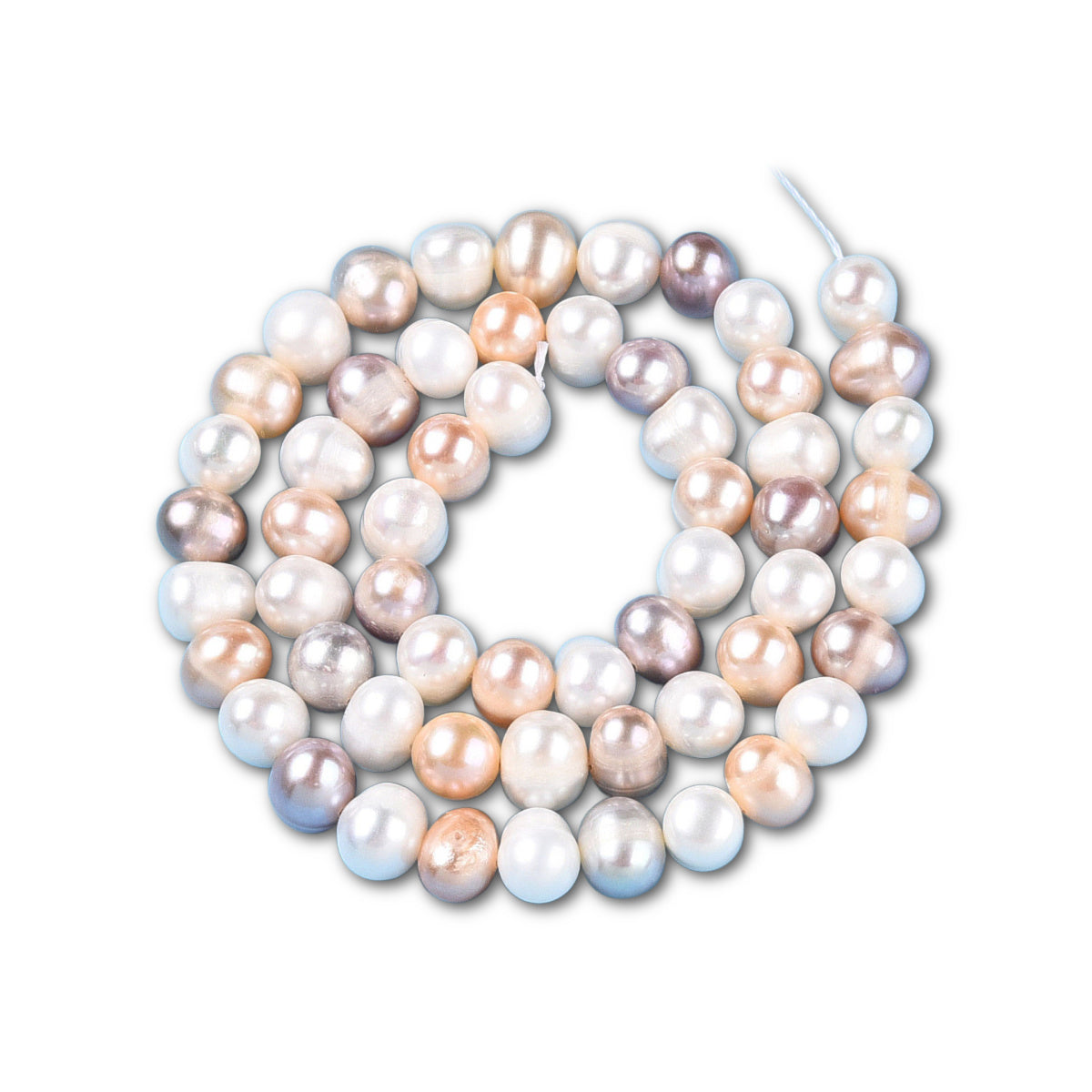 7-8mm Pastel Freshwater Cultured Pearl Strand - Approx 55 Pearls