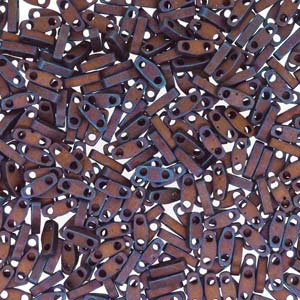 Miyuki Quarter Tila Beads - 5g Bag – Matte Metallic Dark Raspberry - QTL2005