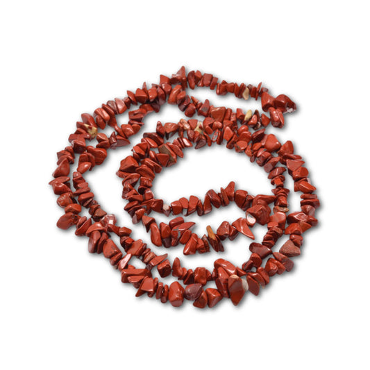 5x8mm Red Jasper Gemstone Chip Strand - 78cm Strand