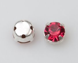 4mm Silver Plated Chaton Montee x 24 – Fuchsia