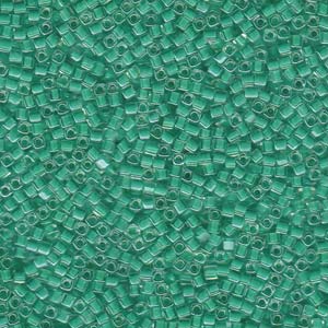 Miyuki 1.8mm Cube Beads - 5g Bag - Dark Mint Green Lined Crystal