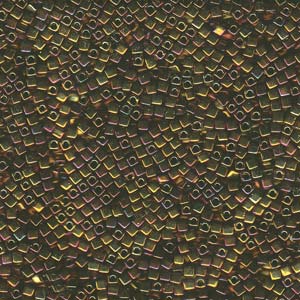 Miyuki 1.8mm Cube Beads - 5g Bag - Metallic Gold Iris