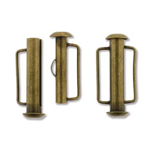Antique Brass Slide Bar Clasp 21.5mm