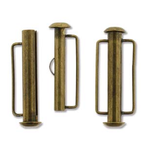 Antique Brass Slide Bar Clasp 26.5mm