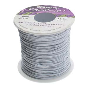 1mm Silver Satin Cord – Per Meter