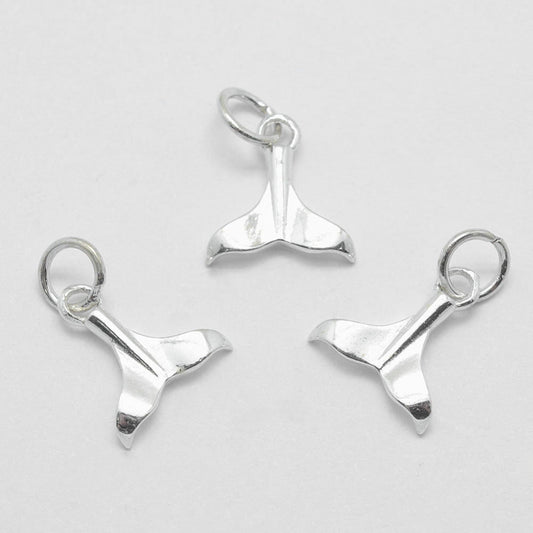 Sterling Silver Whale Fluke Charm 12.5x11.5mm