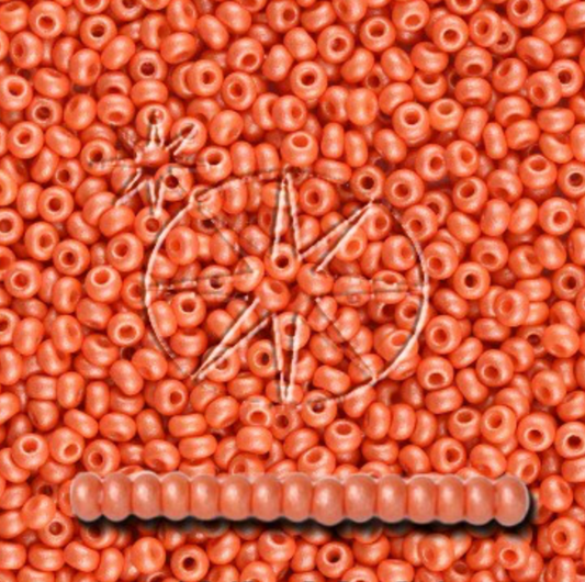Preciosa 8/0 Seed Beads - PermaLux - 20g Pack - Mother of Pearl - Coral