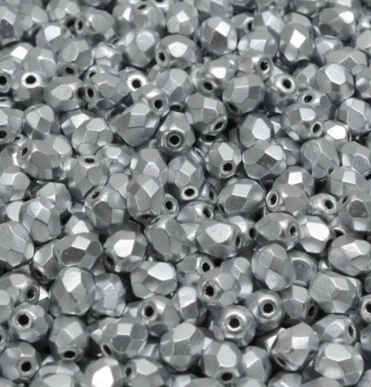 3mm Czech Fire Polish – 00030/01700 – Crystal Silver Aluminium