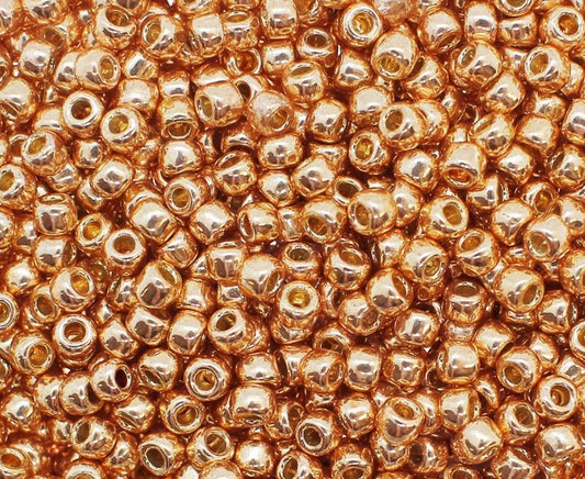 8/0 Toho Seed Beads 10g - PF Gal. Rose Gold 551