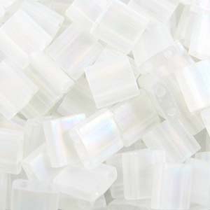 Miyuki Tila Beads - 5g Bag - Matte Transparent Crystal AB - TL55107