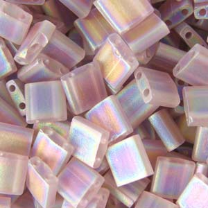 Miyuki Tila Beads - 5g Bag - Matte Transparent Amethyst Smoke AB - TL0142FR