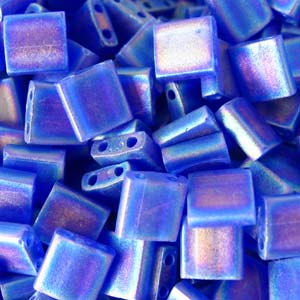 Miyuki Tila Beads - 5g Bag - Matte Transparent Cobalt AB - TL0151FR