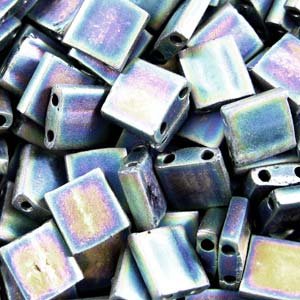 Miyuki Tila Beads - 5g Bag - Matte Black AB - TL0401FR
