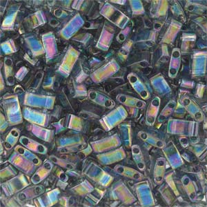 Miyuki Half Tila Beads - 5g Bag – Dark Tr Grey Rainbow Luster - HTL2440D
