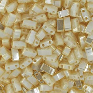 Miyuki Half Tila Beads - 5g Bag – Antique Ivory Pearl Ceylon - HTL0592