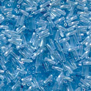 6x2mm Twisted Miyuki Bugle Beads 10g – Transparent Aqua AB