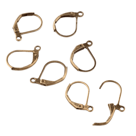 Antique Brass Oval Leverback Earring Findings x 10 pairs