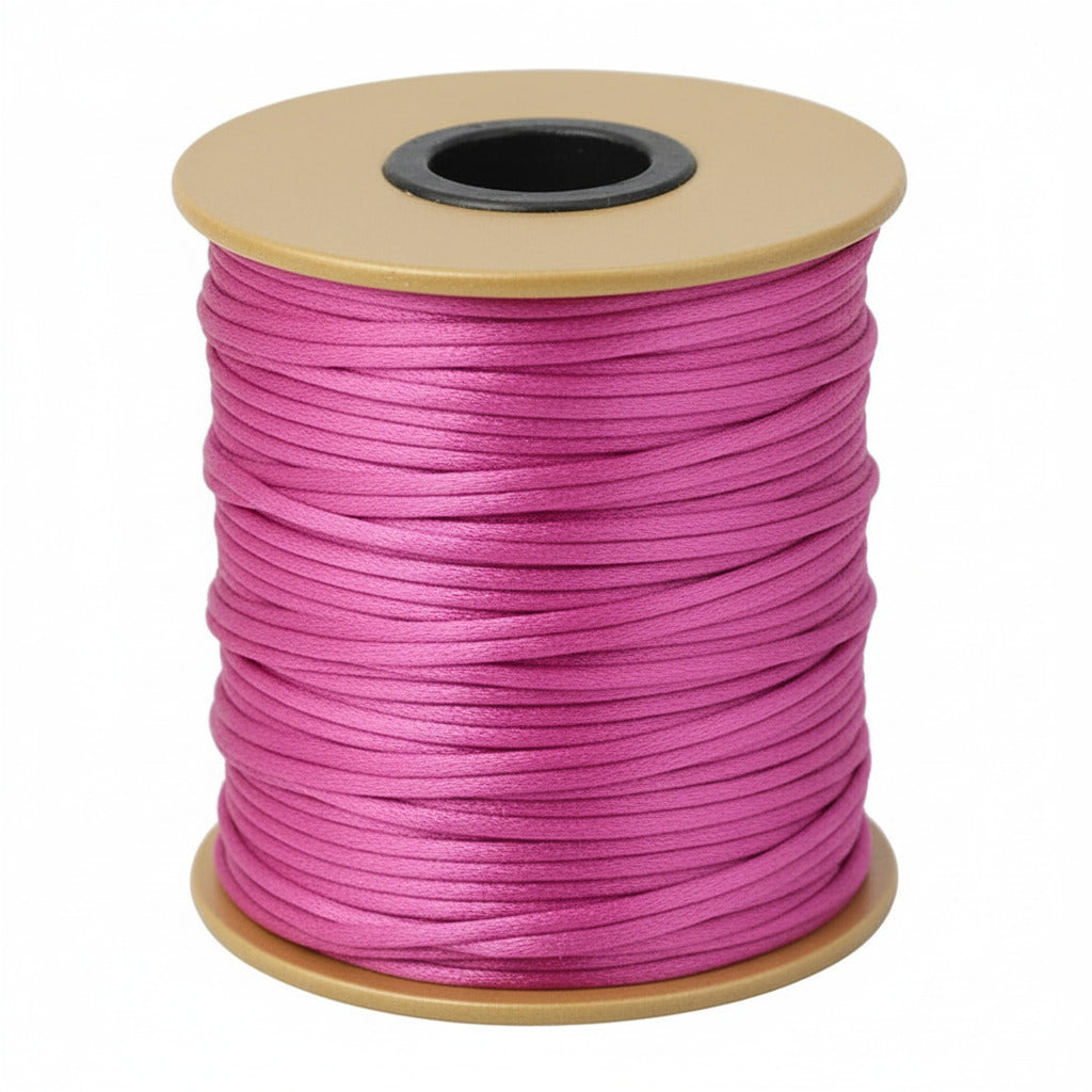 3mm Fuchsia Pink Satin Cord - Per Meter