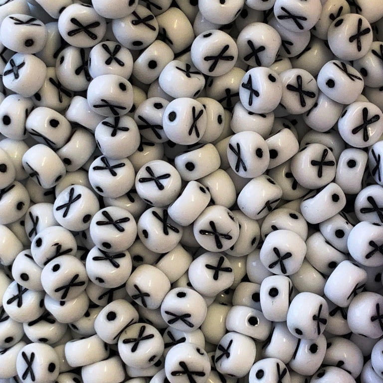 Czech Glass Alphabet Bead - X