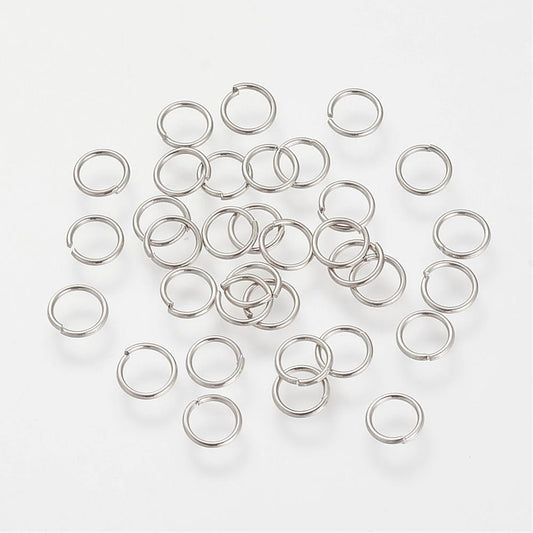 Silver Plated - 7mm Open Jump Rings - Pack of 30