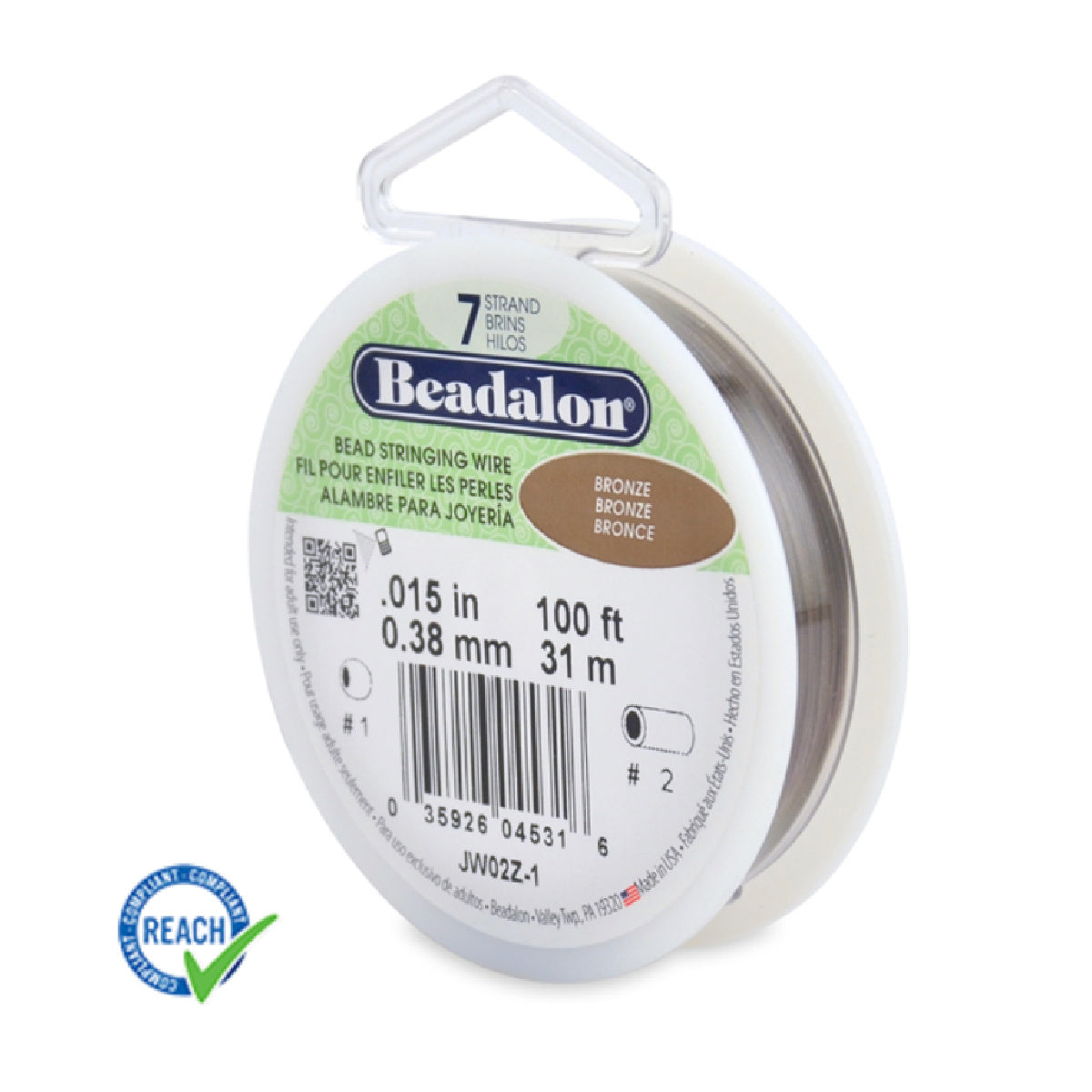 Beadalon 7 Strand 0.15 - 100ft Spool – Bronze