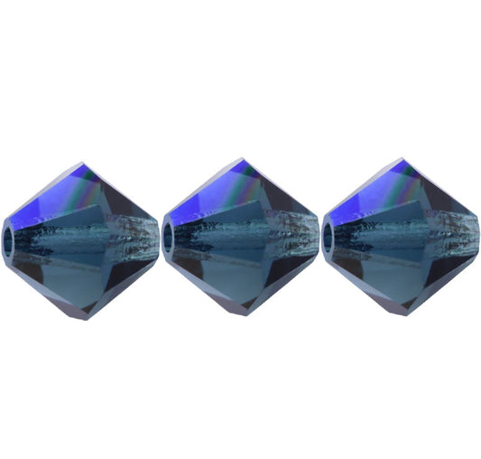 4mm Preciosa Bicones – Montana AB – Pack of 30