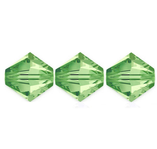 4mm Preciosa Bicones – Peridot – Pack of 30