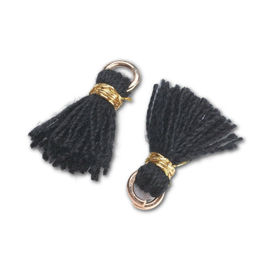Mini Tassel 1.4cm - Black - Pack of 10