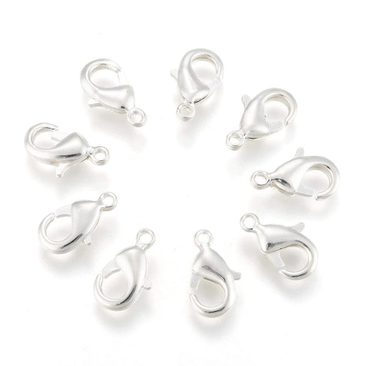 Silver Plated Lobster Clasps 10x5mm – Pack of 10
