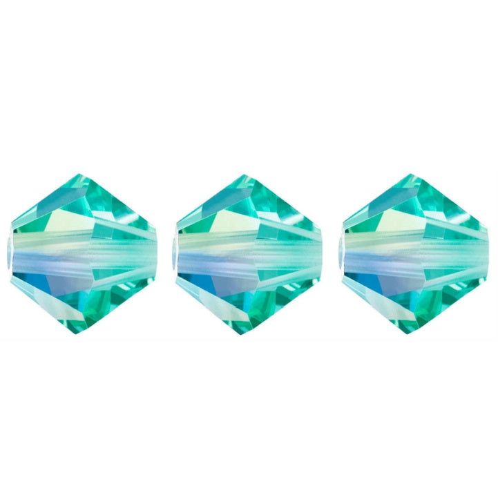 4mm Preciosa Bicones – Caribbean Sea AB – Pack of 30
