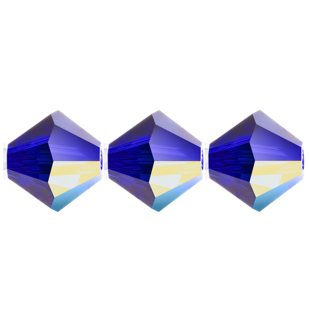 4mm Preciosa Bicones - Cobalt Blue AB - Pack of 30