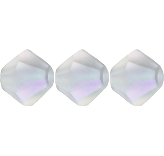 3mm Preciosa Bicones – Matte Crystal AB – Pack of 30