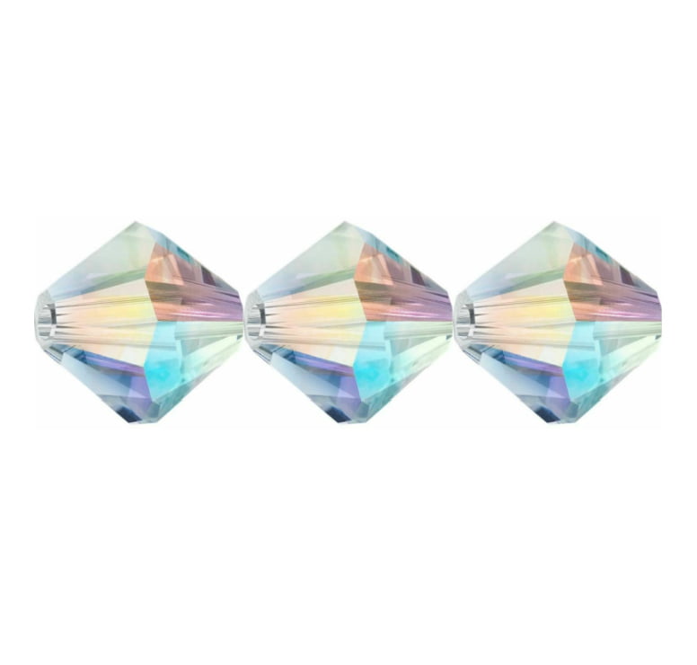 3mm Preciosa Bicones – Crystal AB – Pack of 30