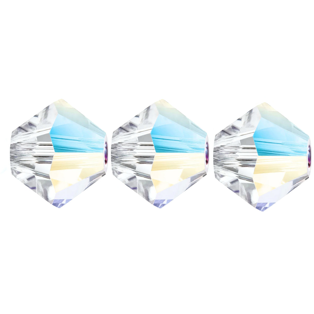 3mm Preciosa Bicones – Crystal Glitter – Pack of 30