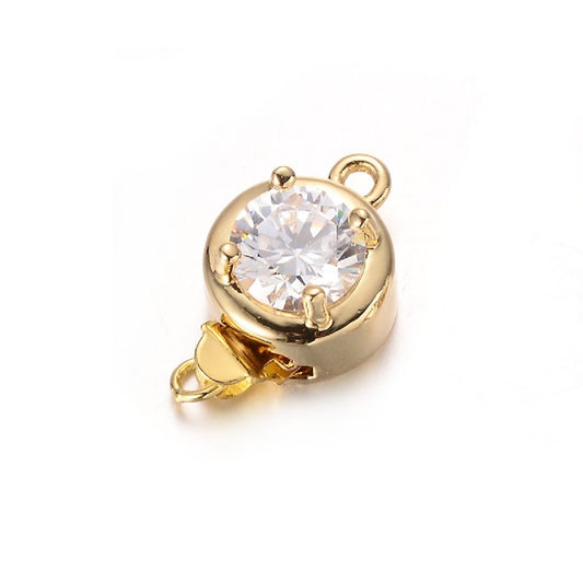 Gold Plated Crystal Box Clasp 15x10mm