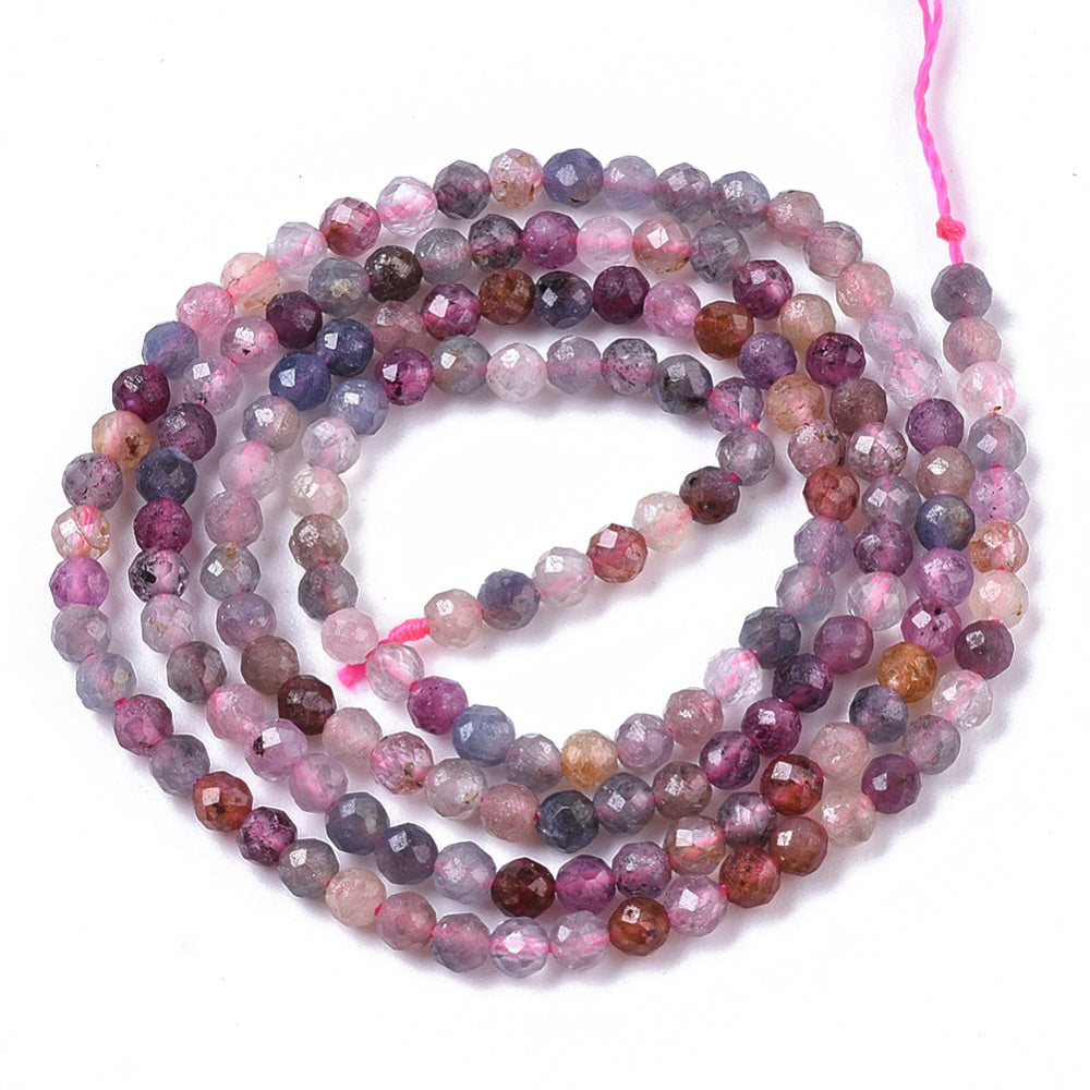 1mm Natural Ruby & Sapphire Bead Strand - Approx 150 Beads