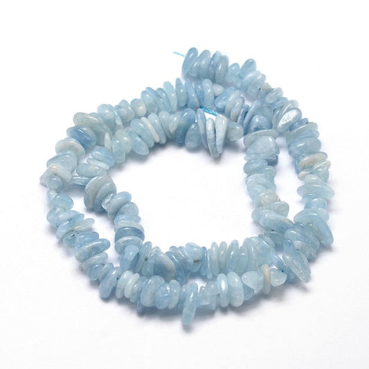 12x5mm Aquamarine Chip Gemstone Strand – 38cm Strand