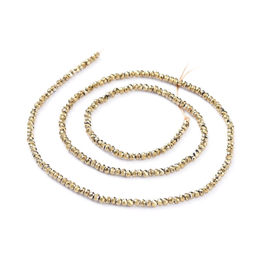 Etoile Micro Crystal  Rondelles 2×1.5mm – Strand of approx 200 – Dorado