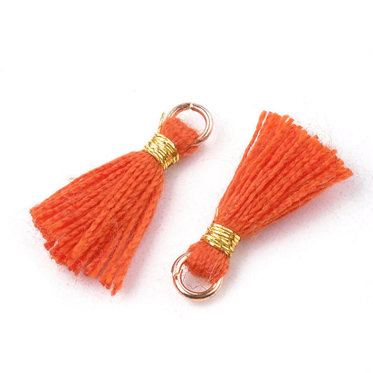 Mini Tassel 1.4cm - Orange - Pack of 10