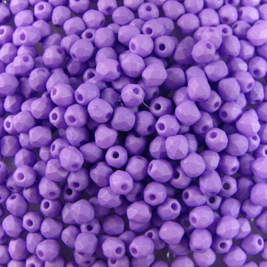 3mm Czech Fire Polish - 02010/29570 - Matte Lavender x 100