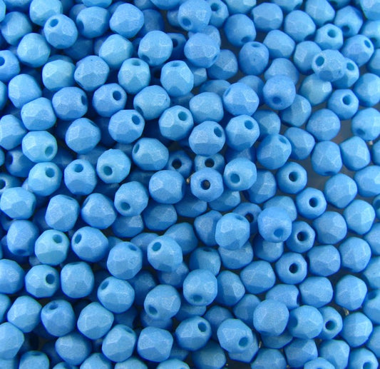 3mm Czech Fire Polish – 02010/29576 – Matte Cornflower x 100