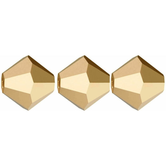 3mm Preciosa Bicones – Full Aurum – Pack of 30