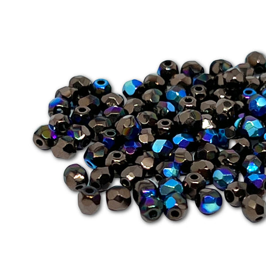 3mm Czech Fire Polish – 23980/14415/28701 Jet Bronze AB x 100