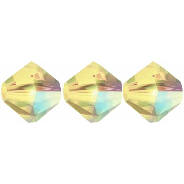 3mm Preciosa Bicones – Jonquil AB – Pack of 30