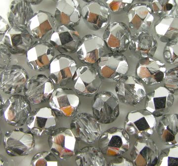 6mm Czech Fire Polish – 00030/27001 – Crystal Half Labrador x 100