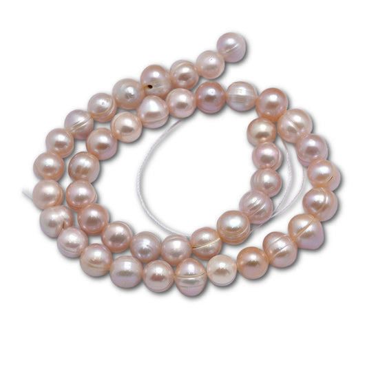 9-10mm Pale Orchid Freshwater Pearl Strand – Approx 40 Beads