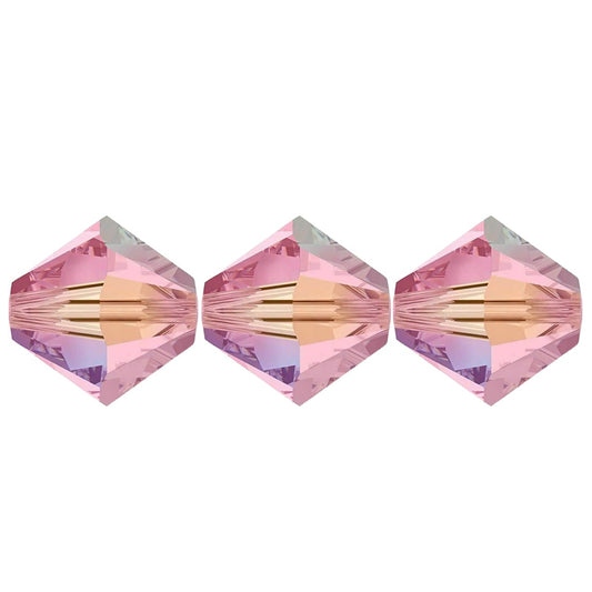 4mm Preciosa Bicones - Light Rose AB2X - Pack of 30
